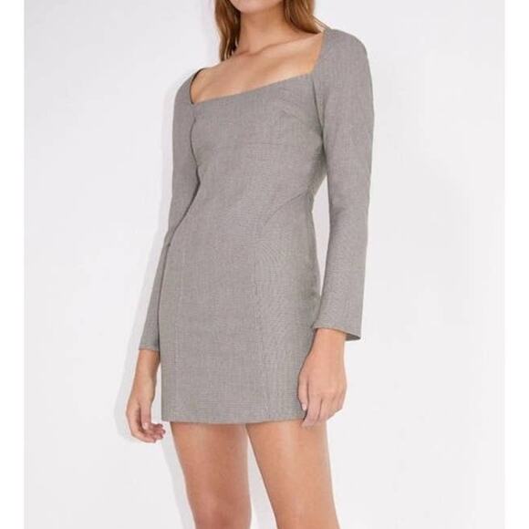 Zara Dresses & Skirts - Zara Checked Print Structured Long Sleeve Mini Dress